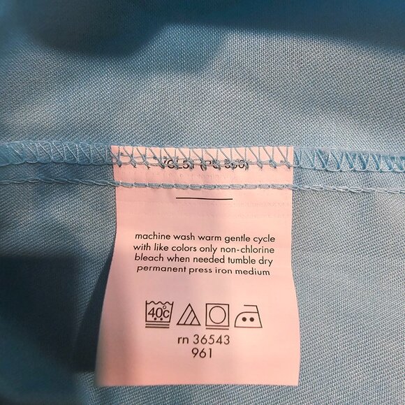 Van Heusen Studio, Slim Fit, NWT, Blue, 18-18 1/2 34/35. Long Sleeve Button Up - Picture 6 of 9